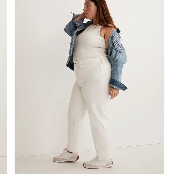 NEW Madewell The Plus Perfect Vintage Straight Jean in Tile White - Picture 2 of 9